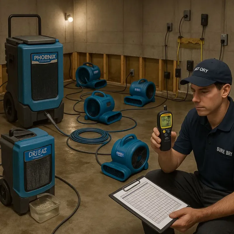 Structural Drying and Dehumidification process in Cordes Lakes, AZ